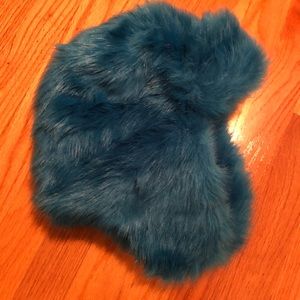 Fun Blue Faux Fur Snow Hat!!!